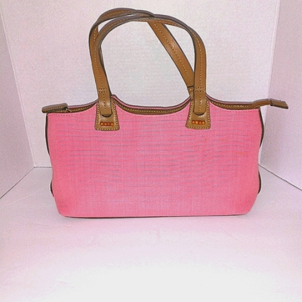 Relic pink canvas handbag with top zip